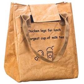 PartyKindom Bolsa del Almuerzo: Papel Kraft Aislada Papel de Aluminio Espesado Adecuada Térmica con Doble Compartimento para Picnic Oficina Camping, Caqui