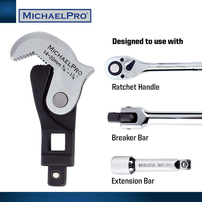 MichaelPro MichaelPro 3-Pc Spring-Loaded Auto Size Adjusting Crowfoot Wrench Set,
