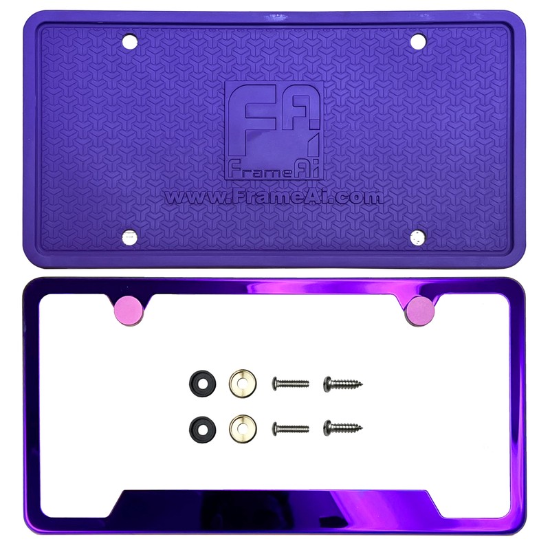 Silicone Back Guard Bottom Cut Out Corner License Plate Frame