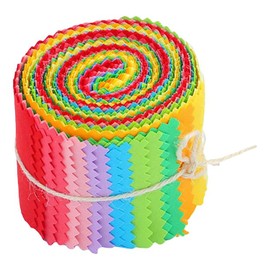 CraftsFabrics 20pcs 2.36 x 39.37'' 100% Cotton Pre-Cut Jelly Rolls Strips Fabric for Quilting, Scrapbooking, Sewing, Arts & Crafts, Patchwork, Collage) (Multi), Precut Jelly Rolls