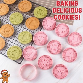 Christmas Cookie Stamps, 9-Piece 3D Press Cutter Set