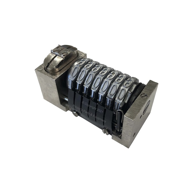 Numbering Machine 3/16" 7 Digits Backward No. CL51 Roman Letterpress