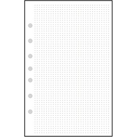 Classic Size Dot Grid Paper Refill, 0.125" (1/8”) Spacing, Sized and Punched with 7 Holes for 7-Ring Notebooks Such as Franklin, etc. (5.5" x 8.5")