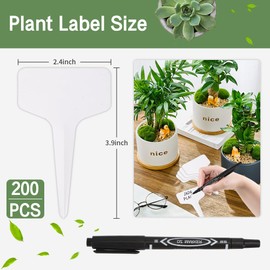Plant Labels,200pcs Plant Tags,Plant Garden Markers Signs,Garden Labels Outdoor Waterproof Stakes,4 Inch Plastic Plant Labels for Seedlings,Gardening Supplies,Greenhouse Accessories,Plant Nursery