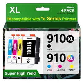 Gagalay 910XL Ink Cartridges for HP Printers Replacement for HP 910 Ink HP910 HP910XL Work for Officejet Pro 8020 8025 8035 Printer, Ink 910XL Black and Color Combo Pack, 4 Pack