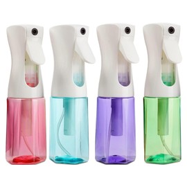 Continuous Mist Spray Bottle – Ultra Fine Mist for Hair Styling, Salon Use, and Versatile Applications – 5 oz Octagon Shape Empty Bottle – Variety Pack of 4