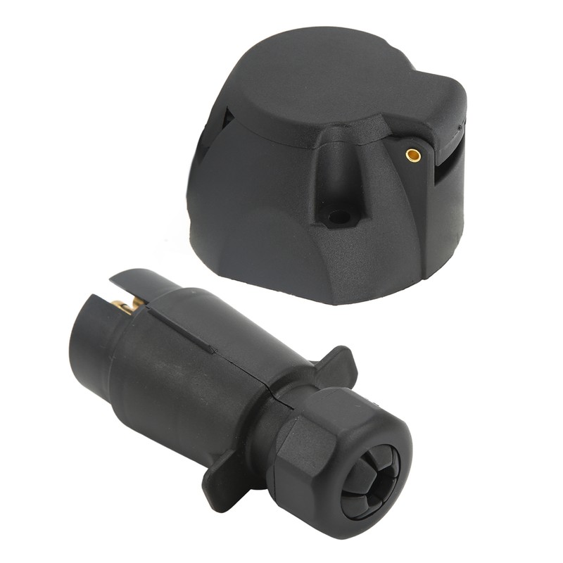 7 Pin Trailer Plug Socket with Gasket Bracket Kit Wiring