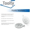 Toolty Plastic Washers - 100 Pcs of 56mm - White