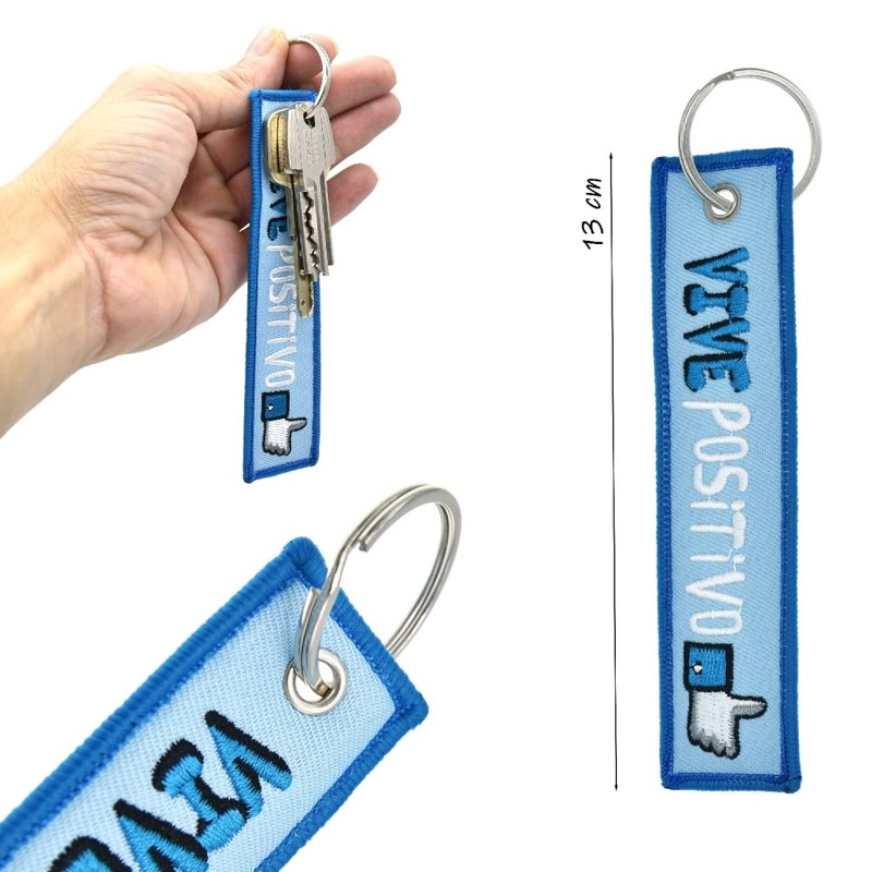 BDM Keyring with Positive Sayings, Embroidery, Keyring with Message and
