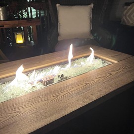 Skyflame High Luster 10-Pound Regular Fire Glass for Fire Pit Fireplace Garden Landscaping Crystal Ice 1/2" Size