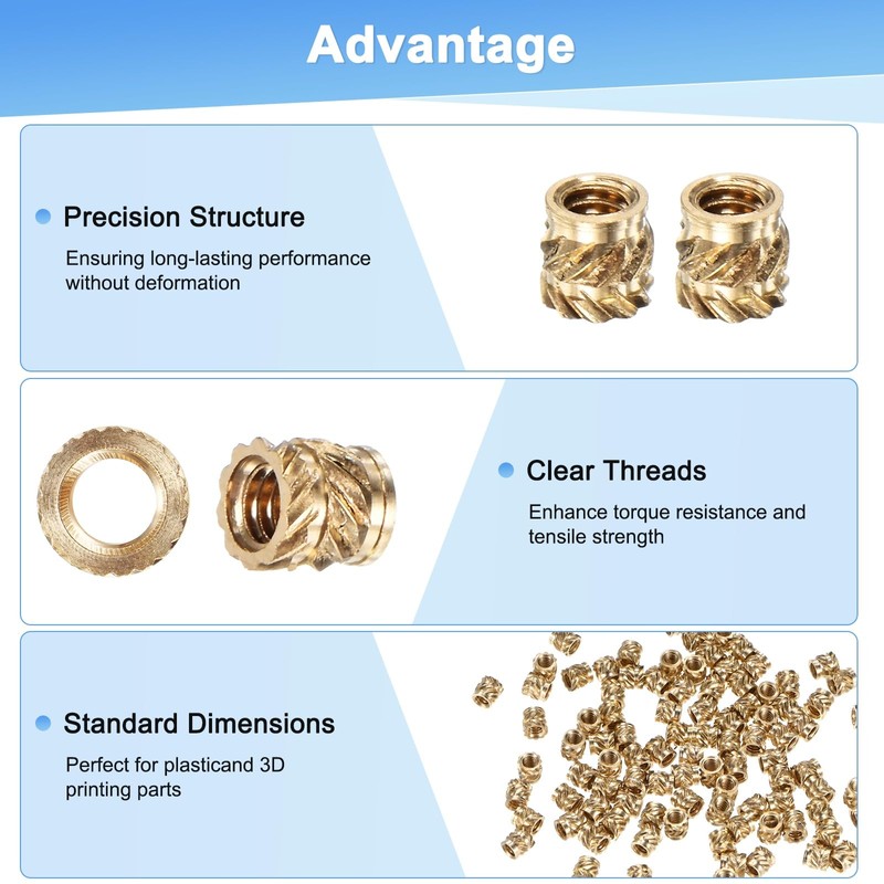 M METERXITY 150-Pack Threaded Inserts, M2 x 3mm x 3mm