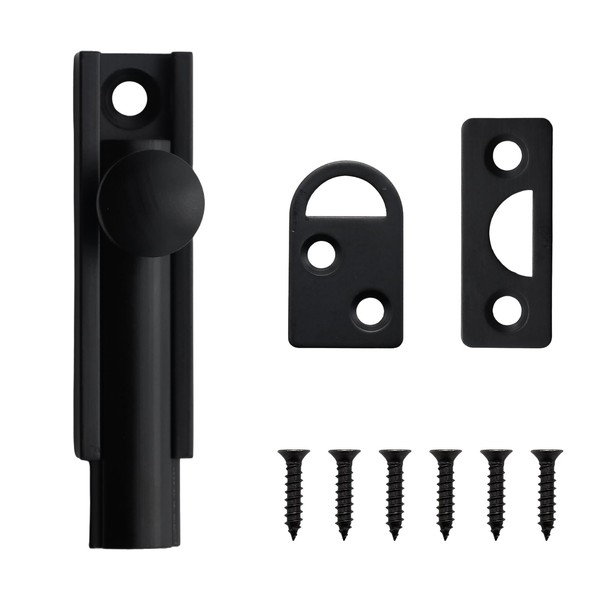 Adyoney Adyoney 2 Inch Brushed Black Solid Brass Surface Bolt,