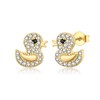 Rofeego Gold Plated Duck Stud Earrings, Cute Duckling Jewelry Gift,