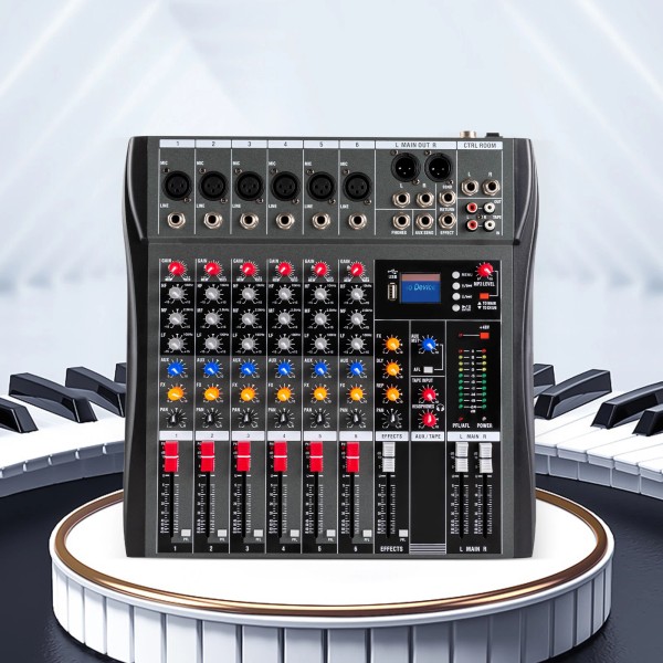 Does not apply 6-Channel Studio Audio Mixer Music Bluetooth USB