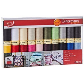 Gutermann Sewing Thread Set, Basic Colours, 20 Colours, 100 m