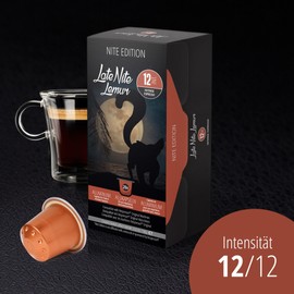 Late Nite Lemur I 100 Coffee Capsules I Nespresso Compatible Capsules I Espresso I Dark Roast Intensity 12 I Aluminium Coffee Capsules I Recyclable