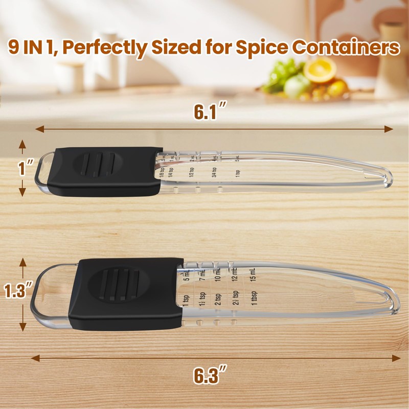 Professional Adjustable Measuring Spoons Set of 2#2258, Fits in Spice