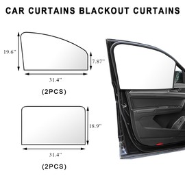 ZNDAW 4 PCS Car Window Shades, Magnetic Light Blocking and UV Protection Privacy Shades, Car Window Screen for Baby, car Sunshade for Camping, Napping, Sleeping, Breastfeeding (Silver)