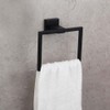 Towel Ring Square Towel Holder Black Painted Matt Stainless Steel