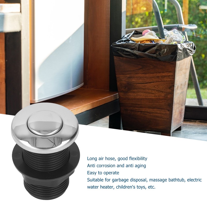 Food Waste Garbage Disposal Air Switch Stainless Steel Button Pneumatic