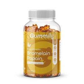 Gummily® Enzyme Complex with Bromelain (360 GDU), Papain, Ginger & Calcium - Pineapple & Papaya Enzyme Vegan - Supports Digestive Enzymes - Pineapple Gummy Bears - Pack of 60
