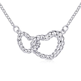 AM ANNIS MUNN Gifts For Mom From Daughter 925 Sterling Silver Heart Necklaces for Women Mother Daughter Necklace Mothers Day Gifts for Women from Son Daughter Chain Necklace