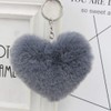 Soleebee Soft Artificial Rabbit Fur Keychain Love Heart Plush Key