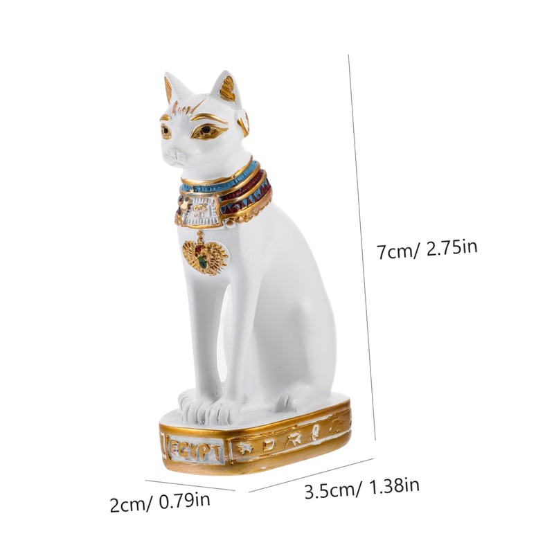 CIYODO Reversible Resin Cat Statue Egyptian Cat Decor Cat Desktop