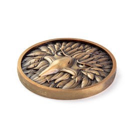 Eye of The Lord Eagle Christian Challenge Coin - Pack of 3 Bulk - Antique Gold-Color Plated, 1.75 Inch - Inspiring Faith and Protection - Great Gift for Men, Women, Boys, and Girls for Christians