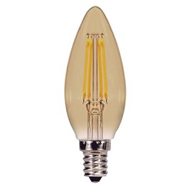 Satco S9986 Candelabra Light Bulb in Light Finish, 4.31 inches