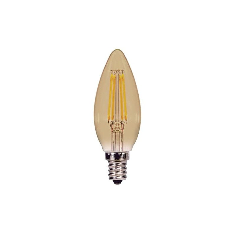 Satco S9986 Candelabra Light Bulb in Light Finish, 4.31 inches