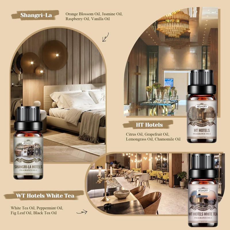 Hotel Diffuser Oils Gift Set - 6x10ML Luxury Fragrance Oil