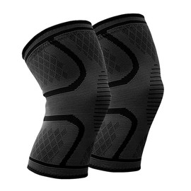 BESKEY Knee Support (Pair) Anti Slip Knee Brace Elastic Breathable Knee Compression Sleeve Help Joint Pain Relief for Arthritic Sufferer and Recovery from Injuries Fit for Sports (M, Black)