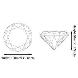 100mm K9 Crystal Diamond Paperweight for Home Decor, Office Desk, Wedding Centerpieces, Party Favors, Anniversary Keepsakes, and Festive Decorations(Yellow)