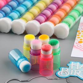 JUMRHFAN 16 Pcs/Set Soft Bristles Finger Daubers with 2 Storage Tubes, Stackable Finger Sponge Daubers, Multifunctional Finger Sponges Chalk Stamping Tool for Painting, Drawing