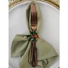YöL Set Of 6 Deluxe Holly Gem Napkin Rings Christmas