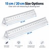 Transparent Triangular Ruler, 15cm/20cm Clear Anti-Roll Measuring & Drawing Tool
