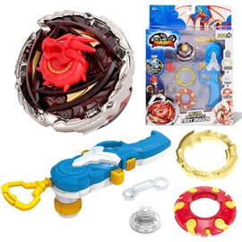 Infinity Nado Kreisel für Kinder Metall Spielzeug Jungen, Battle Tops Kreisel Launcher Spielzeug Jungen, Infinity Nado Spinning Tops Jungen ab 5 Jahre, Kreisel Non-Stop Battle Deluxe-Fiery Dragon