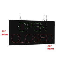 Open Closed Sign, Up-Down, 19"x10", 48x24cm, TOPKING, LED, Neon, Florescent, Signage, Signboard, Display, Billboard, Screen, Grand Opening, Gift