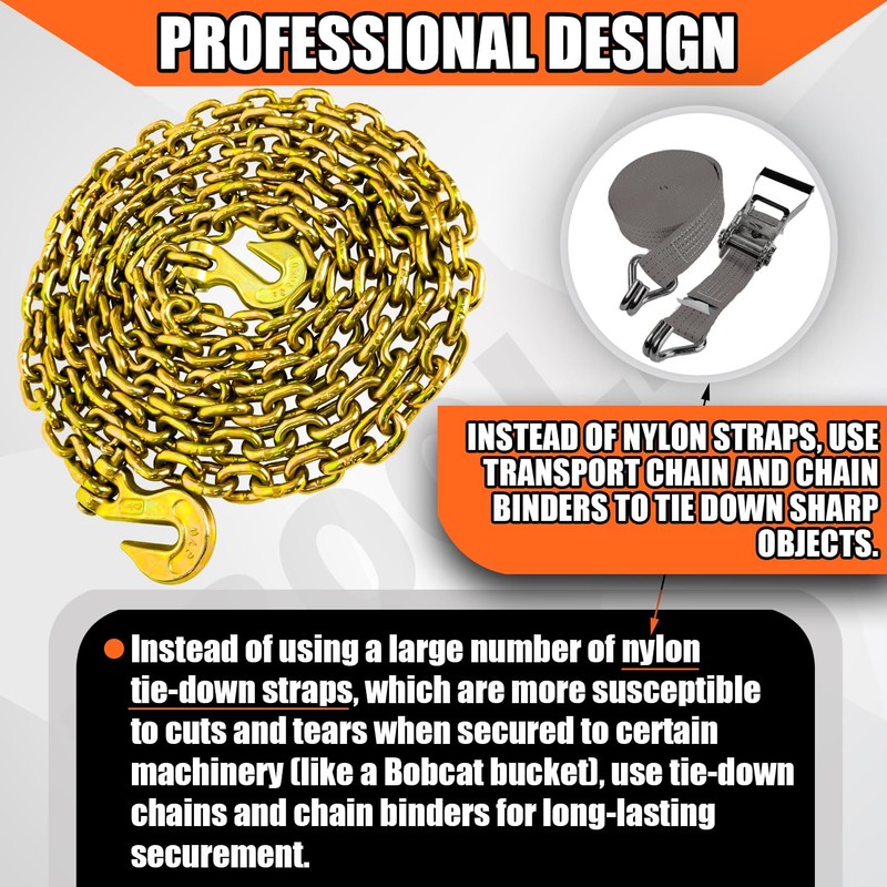 YATOINTO G80 1/4 Inch x 12 Foot Chain Tow Chain