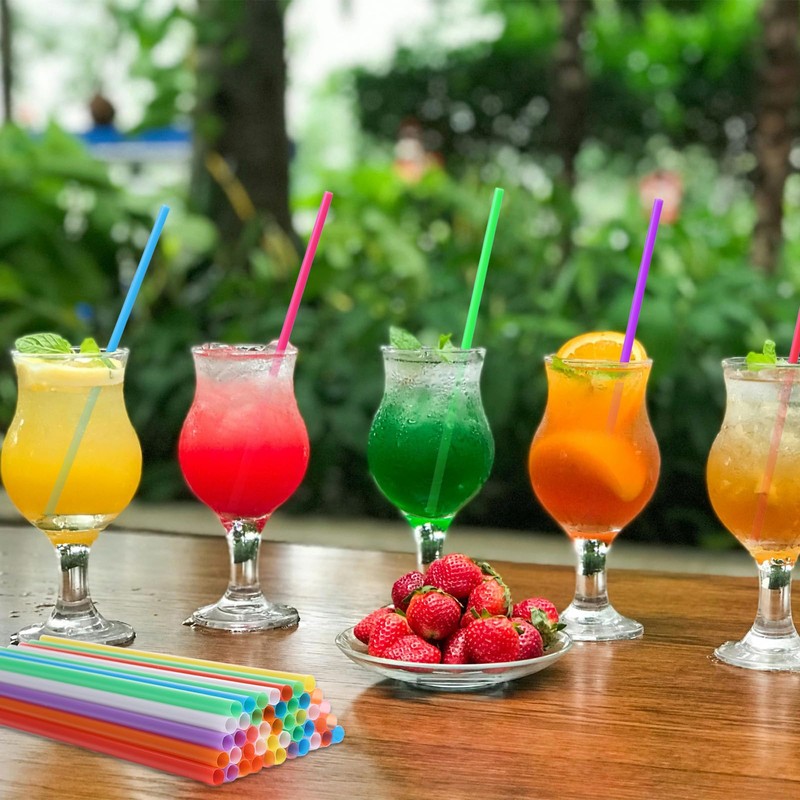 1000pcs Colorful Disposable Drinking Plastic Straws Bulk