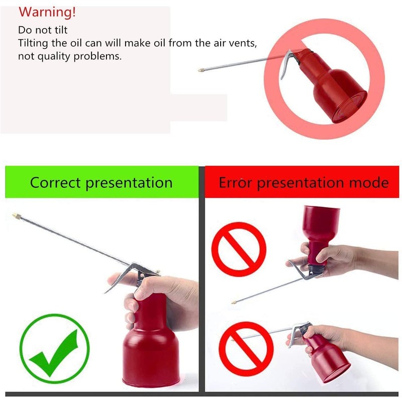 Utoolmart Pump Oil Can 500g Metal High Pressure Oiler Spray