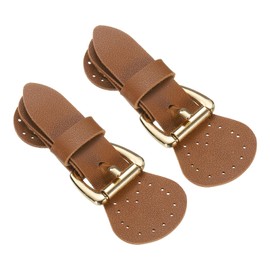 uxcell 2pcs Leather Magnetic Snap Buckle Lock, Sew on Toggle Closure Buckle, for Pouches Jacket DIY Craft Sewing, Light Brown