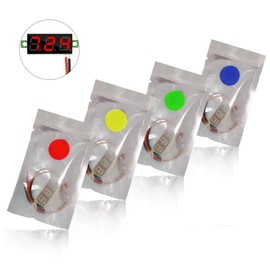 YIXISI 4pcs DC 2. 4-30V Gauge Tester 0. 28” 2 Wires Mini Digital LED Voltmeter Display with Reverse Polarity Protection and Accurate Pressure Measurement Voltage Tester Red, Green, Blue, Yellow