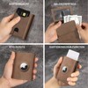 DOMIPHIE Mens Airtag Hole Wallet, Brown vintage, Modern
