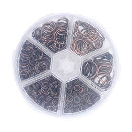 Mandala Crafts - Anillos de doble división para llaveros, anillos de doble salto para hacer joyas, llaveros pequeños, llaves, candelabros, atrapasoles de sol, varios tamaños, cobre envejecido, 540