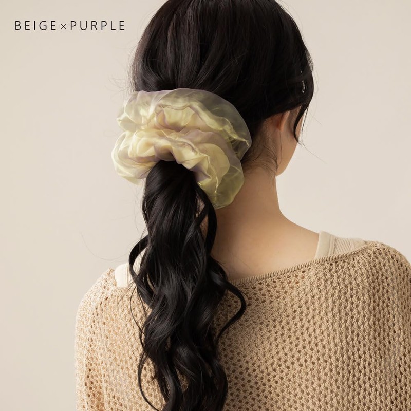 JewelVOX Hair Accessories, Plain, Organza, Big, See-through, Large, Black