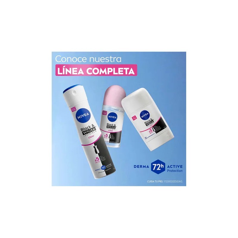 Antitranspirante Nivea Black & White Invisible Clear roll on de