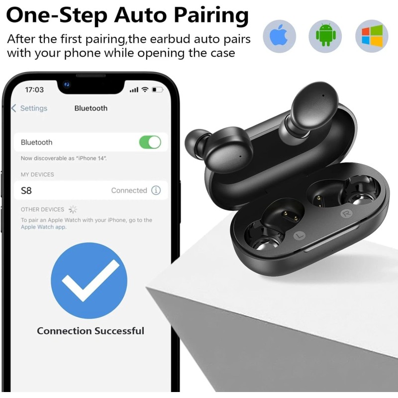 kurdene Wireless Earbuds Bluetooth 5.3 in Ear Buds Light Weight