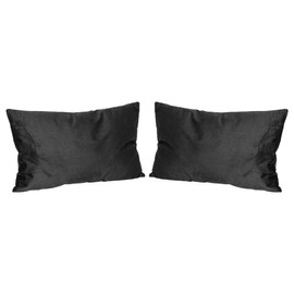 Nicola Spring Rectangle Velvet Pillow - Black - Pack of 2-60cm x 40cm - Soft Filled Decorative Throw Pillow Scatter Cushion with Pillowcase Cover & Inserts for Bed, Sofa Chairs
